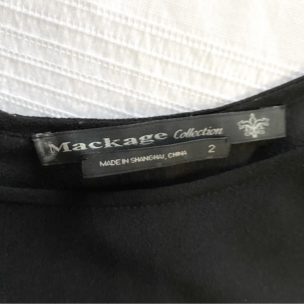 MACKAGE COLLECTION BLACK PURPLE JACQUARD PLEATED SLEEVELESS DRESS - 2 - Picture 3 of 7